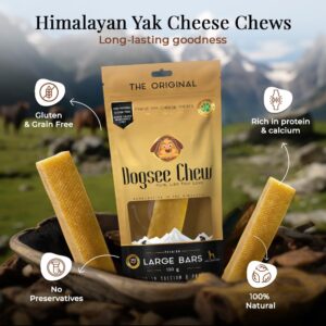 Dogsee Himalayan Yak Milk Dental Chews for Dogs Bulk Pack 3lb (Large - 12 Chews) | Made from only 3 Natural Ingredients | Tasty & Healthy Treats | Original Yak Chews for Dogs