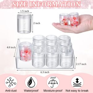 Xinnun 4 Pcs Bead Organizer Transparent Embroidery Bead Storage Containers with Lid Plastic Diamond Painting Storage for DIY Crafts Jewelry Earring Sewing Pills Nail Small Items, Clear(12 Grids)