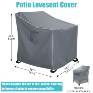 SIRUITON Patio Furniture Covers 4 Piece Set, Outdoor Furniture Cover Waterproof, Patio Furniture Set Covers, Heavy Duty Durable and Water Resistant Fabric, Fit for Chairs, Couch, Coffee Table, Grey