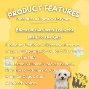 Sixteen Pawz Probiotics, Prebiotics, & Digestive Enzymes for Dogs| Limited Ingredients| Organic |Digestive Support |Allergy Relief |Immune Support| Reduces Inflammation| Diarrhea & Gas Relief