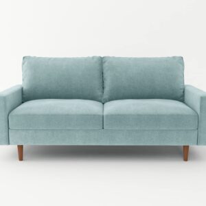 SILKIR 3-Person Couch for Living Room | Perfect for: Apartment/Studio/Office & Small Space | Velvet Fabric | Fast and Easy Assembly Modern Contemporary Mid-Century, 70 Inch Sofa, Aqua Turquoise