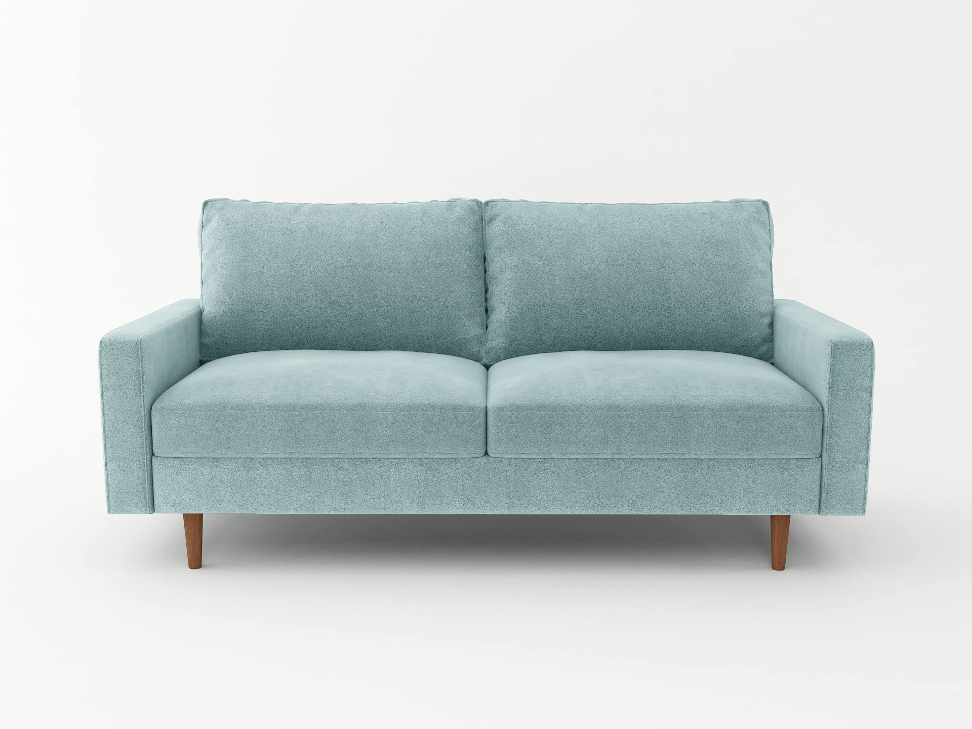 SILKIR 3-Person Couch for Living Room | Perfect for: Apartment/Studio/Office & Small Space | Velvet Fabric | Fast and Easy Assembly Modern Contemporary Mid-Century, 70 Inch Sofa, Aqua Turquoise