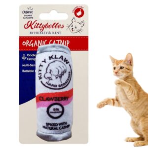 huxley & kent cat toy | kitty klaw clawberry | nappy hour strong catnip filled cat toy | soft plush kitty toy with catnip and crinkle | kittybelles