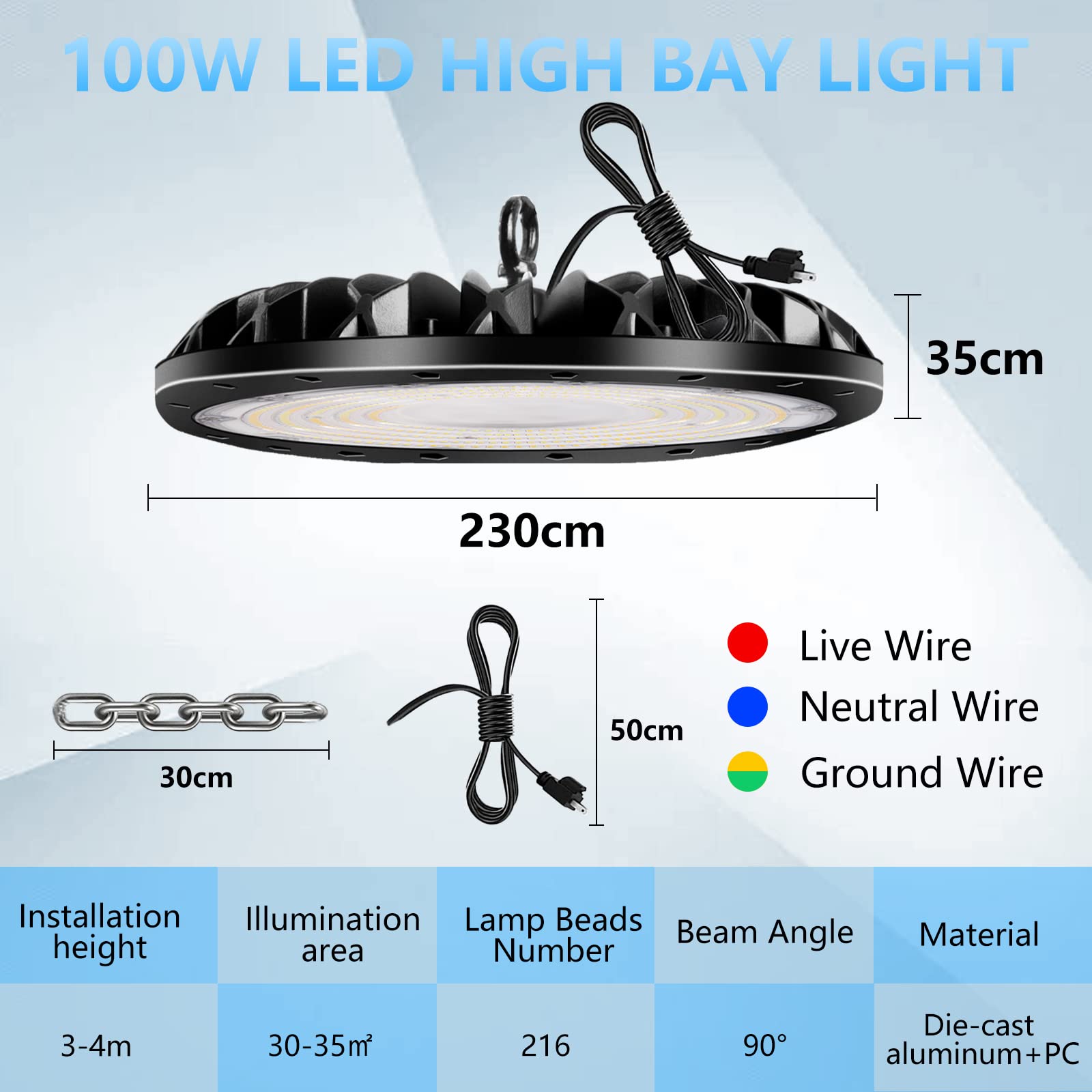 300W 30000LM UFO LED High Bay Light,4 Pack 3000K 4000K 6000K High Bay Shop Light, Commercial Bay Lighting with Hanging Chain &Plug, for Shop,Barn,Garage,Warehouse,Basement, Wet Location