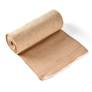 JAKSUZ Burlap Table Runners- {12inx10yards}- Burlap Cloth Roll Used for Dining Runners, Crafts, Dresser Cover & Sackcloth - Natural Jute Runner Suitable for Event Decor, Thanksgiving Table & Weddings