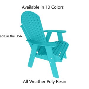 Phat Tommy Upright Adirondack Chair - HDPE Outdoor Furniture - Poly Outdoor Furniture for Fire Pit Seating - Composite, All Weather Patio Chair, Teal