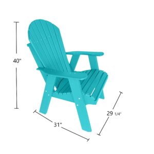 Phat Tommy Upright Adirondack Chair - HDPE Outdoor Furniture - Poly Outdoor Furniture for Fire Pit Seating - Composite, All Weather Patio Chair, Teal