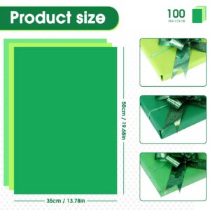 Fuutreo 300 Sheets Tissue Paper Bulk 14 x 20 Inch Kraft Wrapping Tissue Papers for Gift Bags DIY Crafts Christmas Baby Shower Weddings Birthday School Gifts Decoration(Green Series)