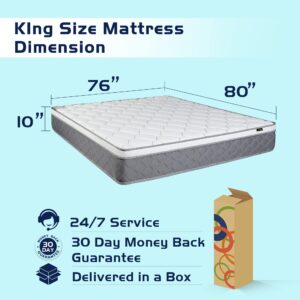 CHEVNI Queen Mattress 10 inch, Hybrid Mattresses Individual Pocket Springs with CertiPUR-US Gel Memory Foam Mattress in a Box,Medium Firm Queen Size 80" L x 60" W x 10" T