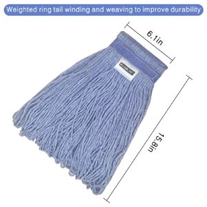 Mop Head Replacement,Mop Heads Commercial,Cleaning Mop Heavy Duty Cotton Looped End String,Wet Industrial Cleaning Mop Head Refill,Reusable Washable Mops for Floor Cleaning Machine Washable(black4)