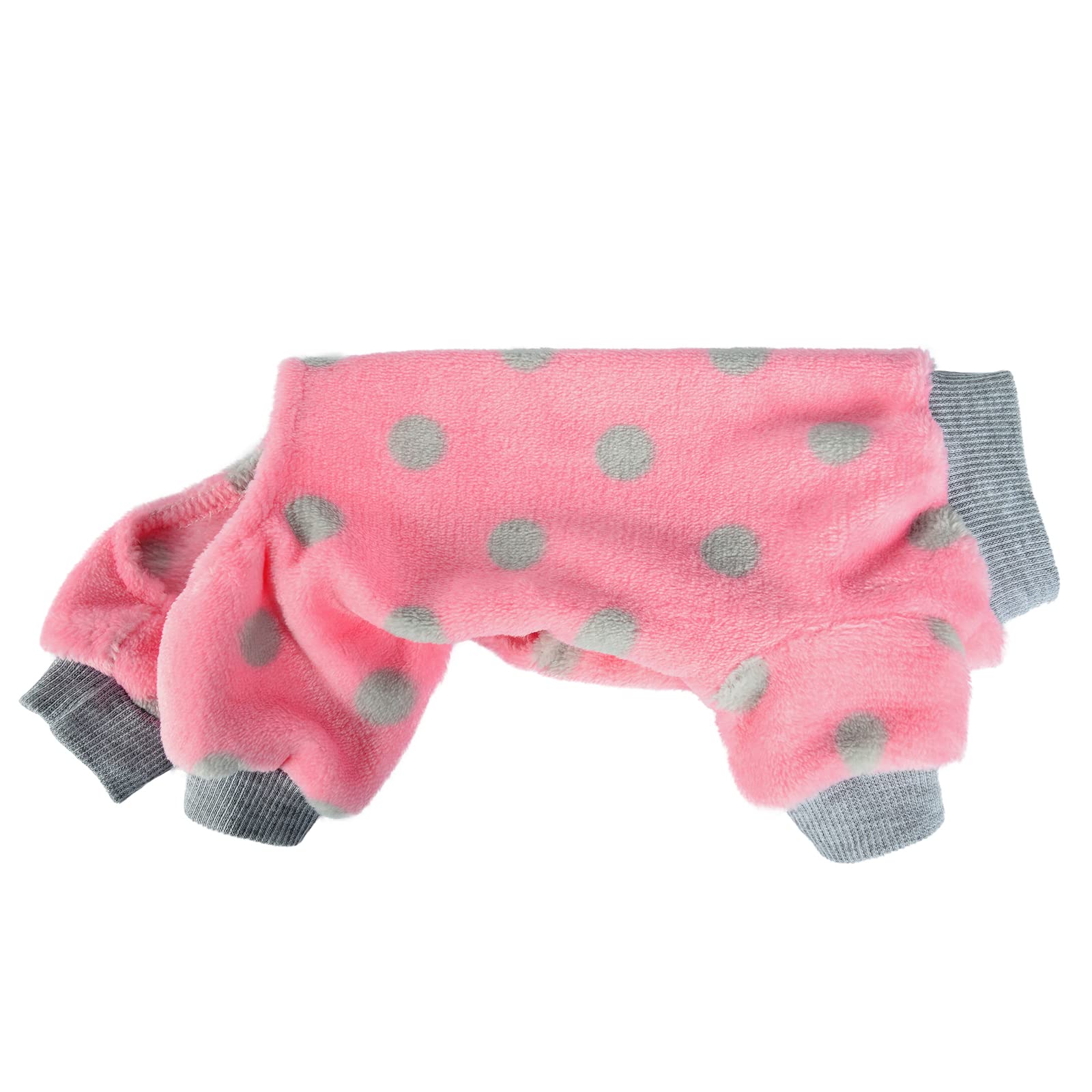 Dog Pajamas for Small Dogs Girl Boy Winter Onesies Pjs Cold Weather Puppy 4 Legged Sweater Clothes for Chihuahua Yorkie Teacup Jumpsuit Cute Pet Outfits Apparel Coats (Small, Polka Dot)