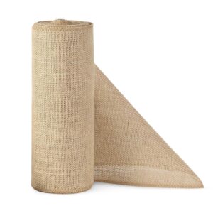 jaksuz burlap table runners- {12inx10yards}- burlap cloth roll used for dining runners, crafts, dresser cover & sackcloth - natural jute runner suitable for event decor, thanksgiving table & weddings