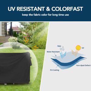 Easy-Going Rectangle Patio Furniture Cover Waterproof Outdoor Dining Table and Chair Cover Anti-UV Outside Sectional Sofa Set Covers (88"L x 58"W x 28"H, Grey)