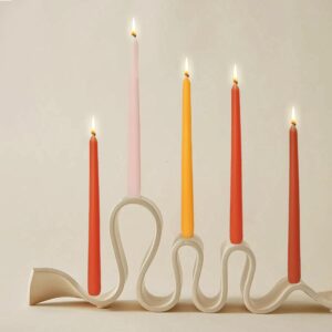 Orange Taper Candles 9.5inches Candle Sticks Long Candle Set of 4 - Smokeless Orange Scented Tapered Candle for Wedding Party Christmas Home Decoration