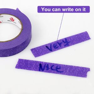 BOMEI PACK Purple Painters Tape 0.94-Inches x 60 Yards, 14 Day Easy Removal Decorative Marking Masking Tape for Painting, Labeling, DIY Crafting, Decoration and School Projects, 3 Pack