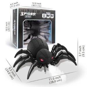 sumsync Realistic RC Spider Robot, Remote Control Spider Toys with Spray/Light/Music, Gifts for 6 7 8 9 10 11 12 Year Old Boys Girls, Christmas Birthday Halloween Easter Toys for Kids