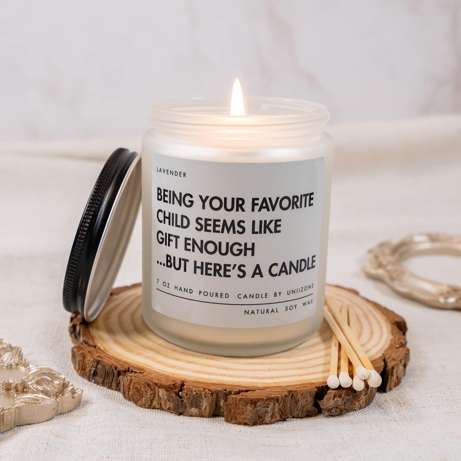 Uniizone Birthday Gift Ideas for Mom, Joke Mom Gifts Dad Gifts for Birthday Christmas, Funny Mother's Day Candle from Daughter, Son, Gag Valentines Gifts for Parents Bonus Step Mom