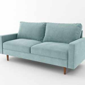 SILKIR 3-Person Couch for Living Room | Perfect for: Apartment/Studio/Office & Small Space | Velvet Fabric | Fast and Easy Assembly Modern Contemporary Mid-Century, 70 Inch Sofa, Aqua Turquoise