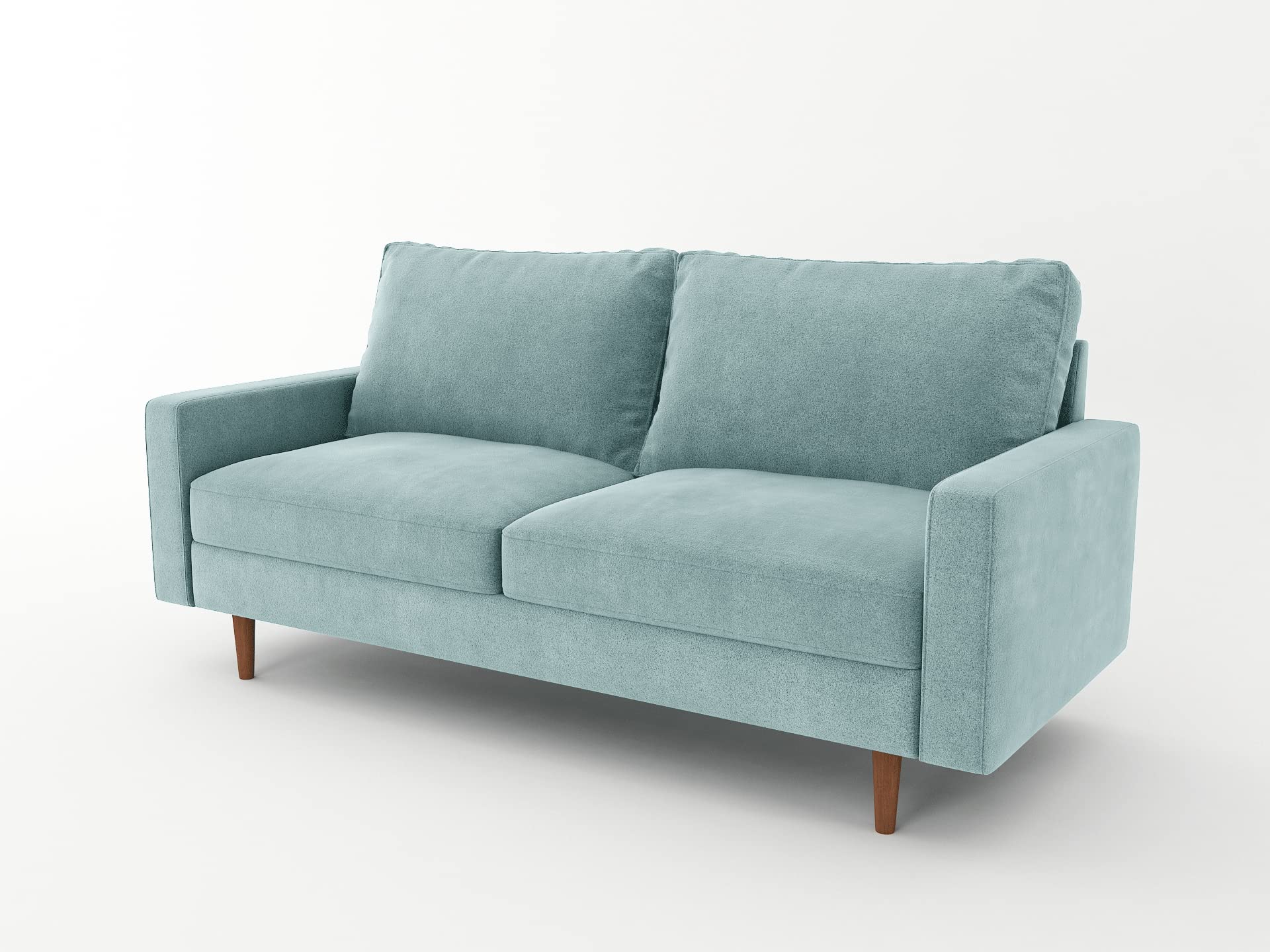 SILKIR 3-Person Couch for Living Room | Perfect for: Apartment/Studio/Office & Small Space | Velvet Fabric | Fast and Easy Assembly Modern Contemporary Mid-Century, 70 Inch Sofa, Aqua Turquoise