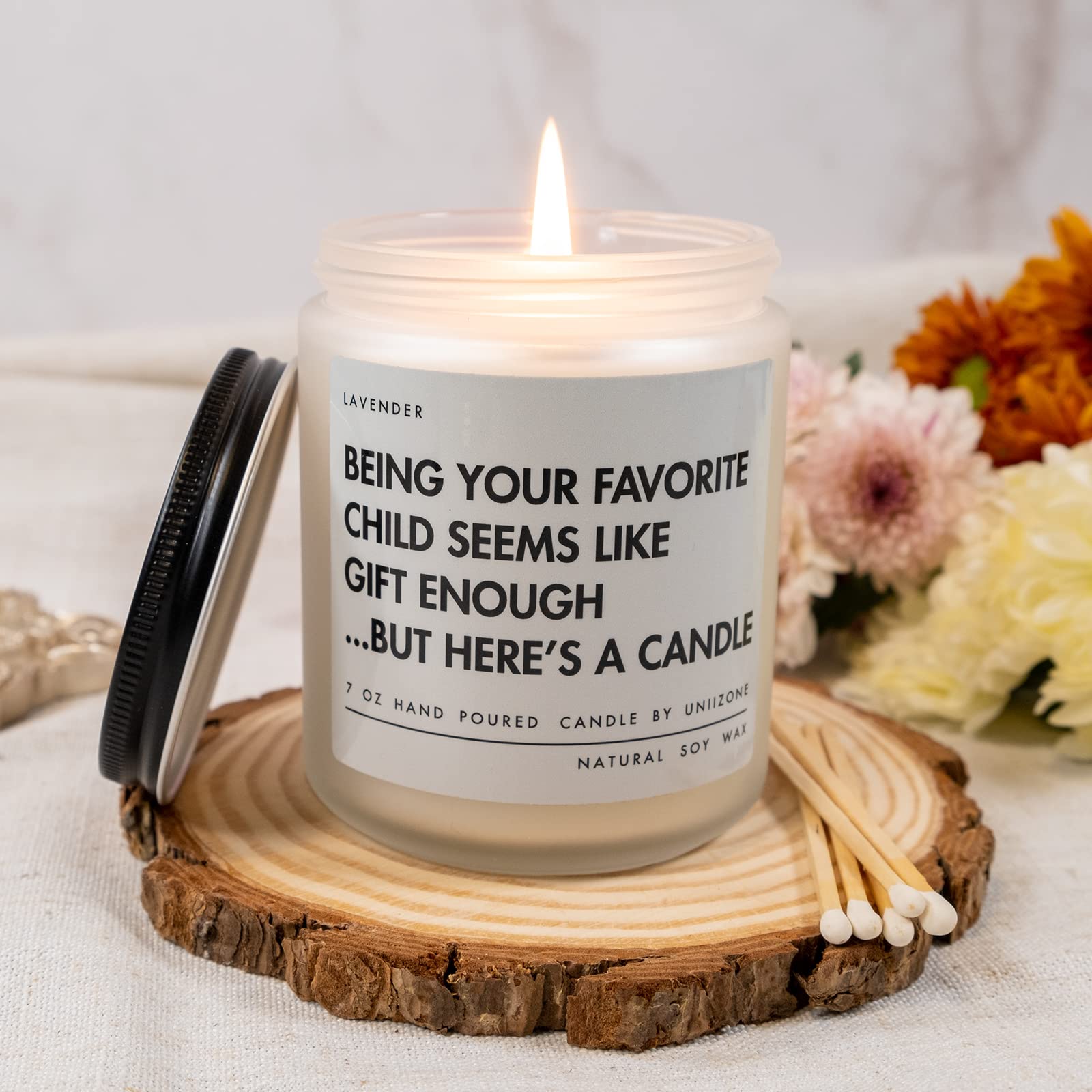 Uniizone Birthday Gift Ideas for Mom, Joke Mom Gifts Dad Gifts for Birthday Christmas, Funny Mother's Day Candle from Daughter, Son, Gag Valentines Gifts for Parents Bonus Step Mom