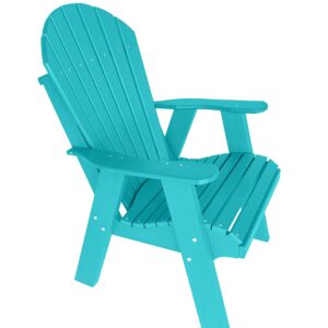 Phat Tommy Upright Adirondack Chair - HDPE Outdoor Furniture - Poly Outdoor Furniture for Fire Pit Seating - Composite, All Weather Patio Chair, Teal