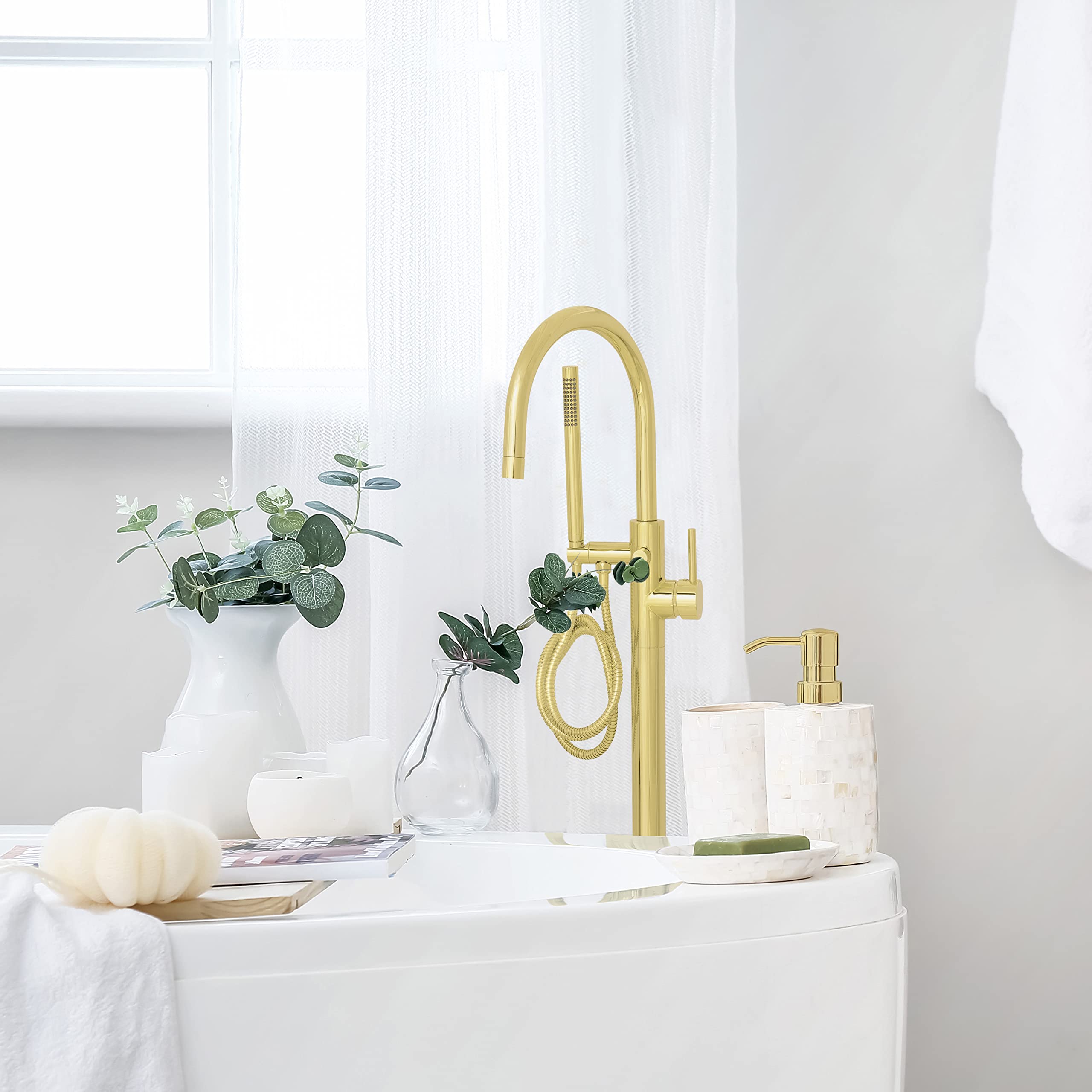 ZLINE Autograph Edition Emerald Bay Bath Tub Filler in Polished Gold (EMBY-BTF-PG)