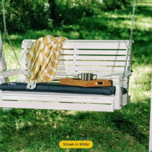 LuxCraft 4' Plain Poly Rollback Porch Swing (White)