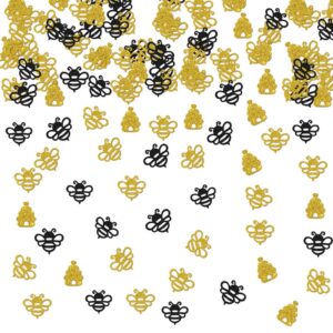 ambishi 120pcs bumble bee confetti, bee theme birthday/baby shower/wedding/bridal shower party decoration, bumble bee paper confetti table scatters decoration