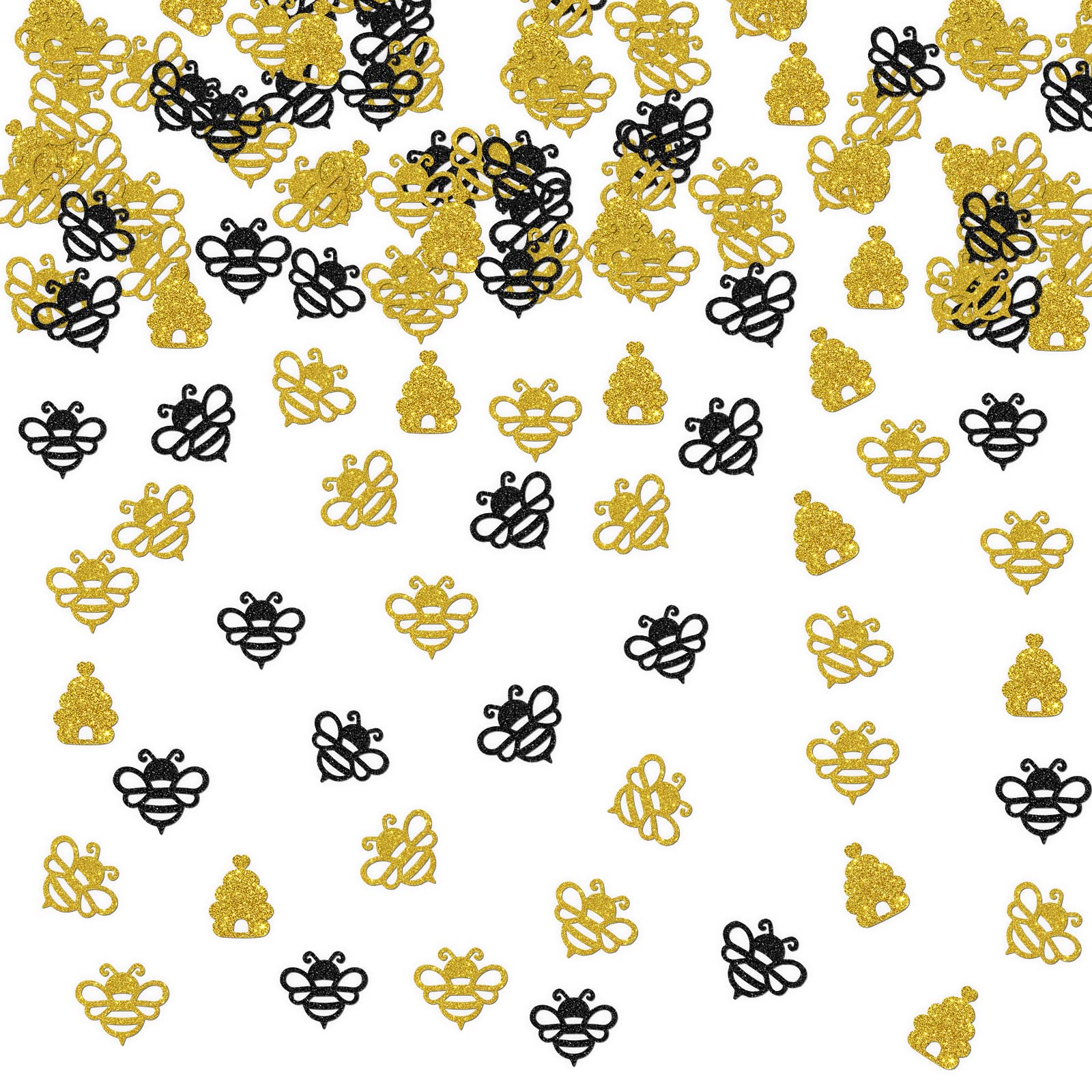 Ambishi 120pcs Bumble Bee Confetti, Bee Theme Birthday/Baby Shower/Wedding/Bridal Shower Party Decoration, Bumble Bee Paper Confetti Table Scatters Decoration