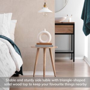 MH London Bond Wooden Triangle End Table - Exclusively Designed Modern Small Side Table. Hand Crafted - Wooden Side Table - Contemporary Design for Small End Tables for Bedroom and Living Room