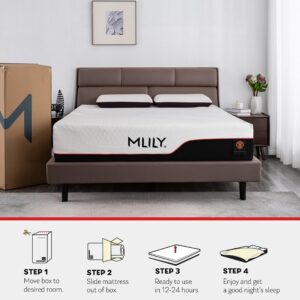 MLILY Twin XL Mattress, Manchester United 12 Inch Memory Foam Mattress, Cool Sleep & Pressure Relief, Made in USA, White