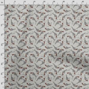 Soimoi Light Gray Cotton Cambric Fabric Dot & Pistol Gun Weapon Fabric Prints by Yard 42 Inch Wide