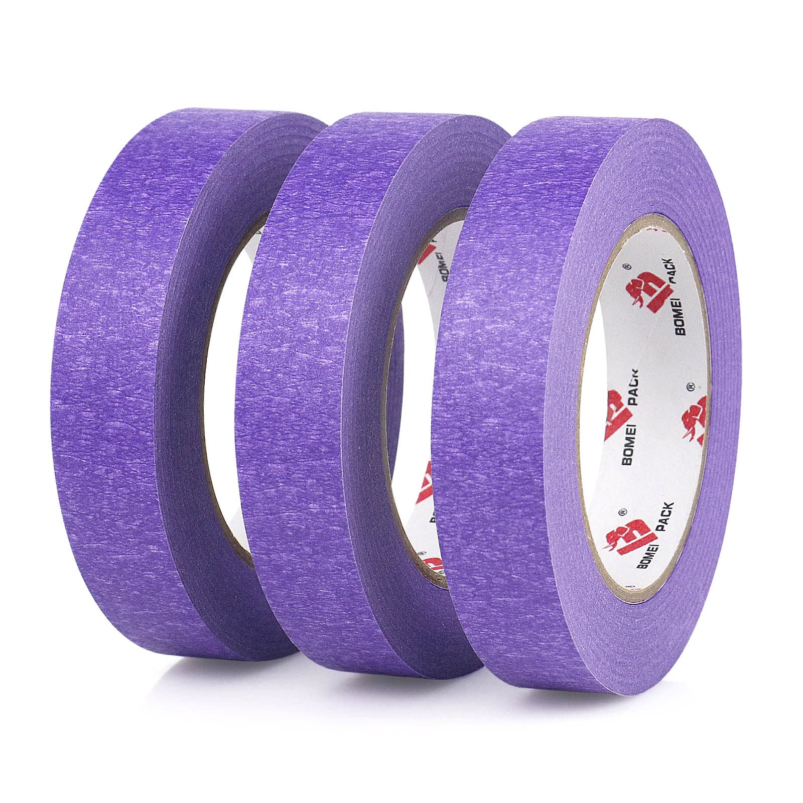 BOMEI PACK Purple Painters Tape 0.94-Inches x 60 Yards, 14 Day Easy Removal Decorative Marking Masking Tape for Painting, Labeling, DIY Crafting, Decoration and School Projects, 3 Pack