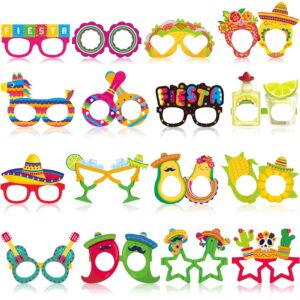 32 pcs mexican fiesta party decorations paper eyeglasses taco party cactus pinata cinco de mayo party costume photo booth props supplies for taco twosday birthday party let's fiesta party favor