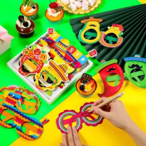 32 Pcs Mexican Fiesta Party Decorations Paper Eyeglasses Taco Party Cactus Pinata Cinco De Mayo Party Costume Photo Booth Props Supplies for Taco Twosday Birthday Party Let's Fiesta Party Favor