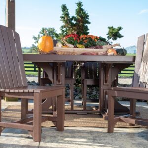 LuxCraft Poly Adirondack Dining Side Chair, Dining Height (Cedar & Black)