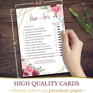 Papery Pop Bridal Shower Games - 5 Activities for 50 Guests - Double Sided Games - Rose Gold