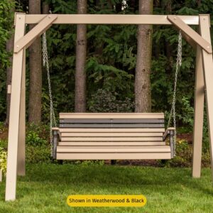 LuxCraft 4' Plain Poly Rollback Porch Swing (White)