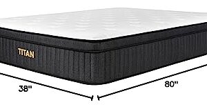 Brooklyn Bedding Titan 13" Hybrid Luxe Mattress for Plus Size Sleepers with Cooling Cover, Twin XL