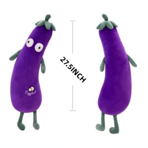 TONGMAN Purple Simulated Aubergine Plush Sleep Pillow Doll, Food Plush Toy Pillow, Stuffed Toy Cushion (27" 70cm) (27Inch/70CM)