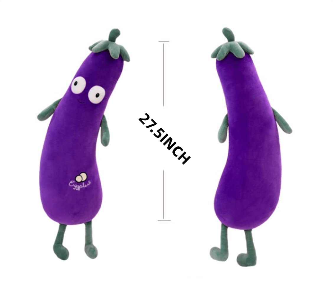 TONGMAN Purple Simulated Aubergine Plush Sleep Pillow Doll, Food Plush Toy Pillow, Stuffed Toy Cushion (27" 70cm) (27Inch/70CM)