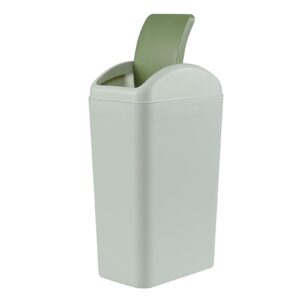 lesbin 3.5 gallon swing top plastic trash can, garbage bin with swing lid, green