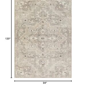 Livabliss x Becki Owens Elle Medallion Area Rug , 7'10" x 10', Light Grey