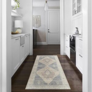 livabliss x becki owens luca medallion runner area rug, 2'7" x 7'3", pewter