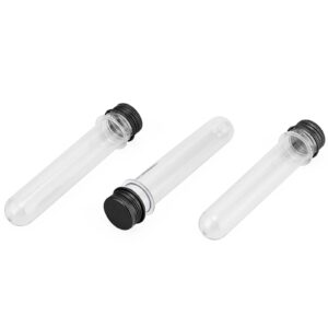 LEXININ 60 PCS 40ml Clear Test Tubes, Plastic Test Tubes with Black Screw Caps, Plastic Tubes for Craft Wedding Decor