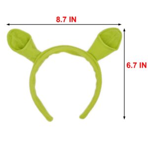 HODRME Plush Green Monster Ears Headband-Halloween Christmas Festival Theme Party Animal Cosplay Costume Headbands