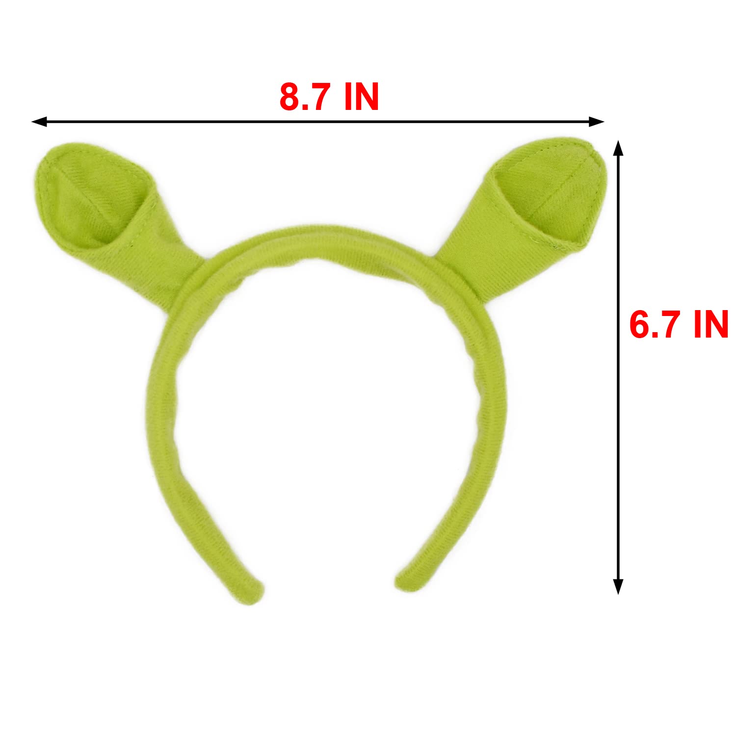 HODRME Plush Green Monster Ears Headband-Halloween Christmas Festival Theme Party Animal Cosplay Costume Headbands