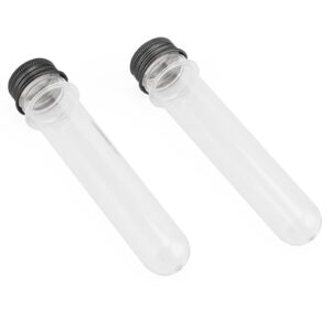 LEXININ 60 PCS 40ml Clear Test Tubes, Plastic Test Tubes with Black Screw Caps, Plastic Tubes for Craft Wedding Decor