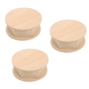 SEWACC 6 Pcs Diy Storage Box Small Containers Clay Storage Bins Simple Storage Holder Wood Storage Case Sundries Case Wood Organizing Container Wood Case Small Wooden Box Round