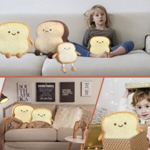 OUKEYI Toast Bread Pillow, Funny Bread Shape Plush Toy Pillow,Facial Expression Soft Toast Sofa Pillow, for Kids Adults Gift Home Bed Room Decor